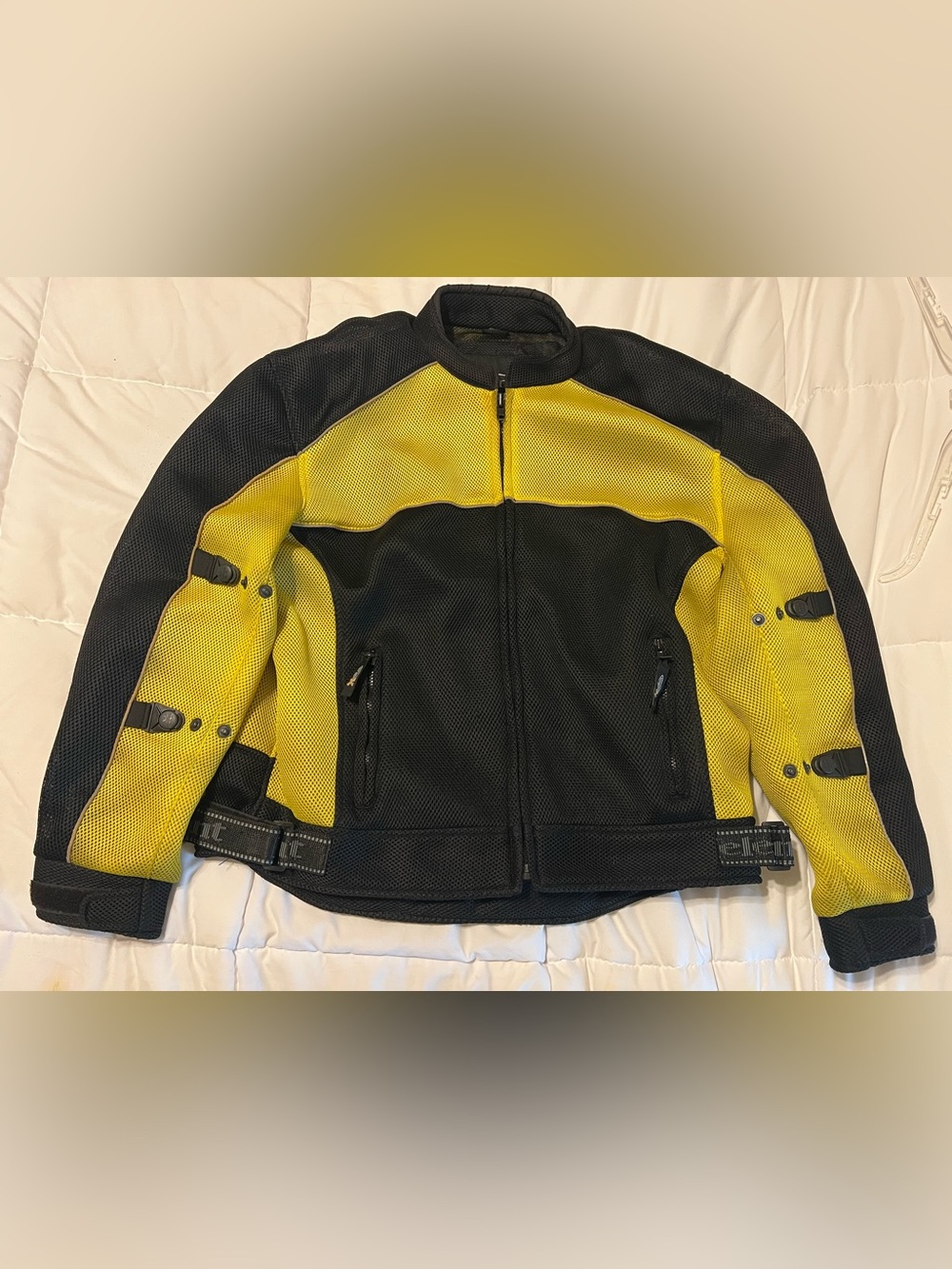 Xelement Motorcycle Jacket Padded Mesh Size 2X Black Yellow Riding